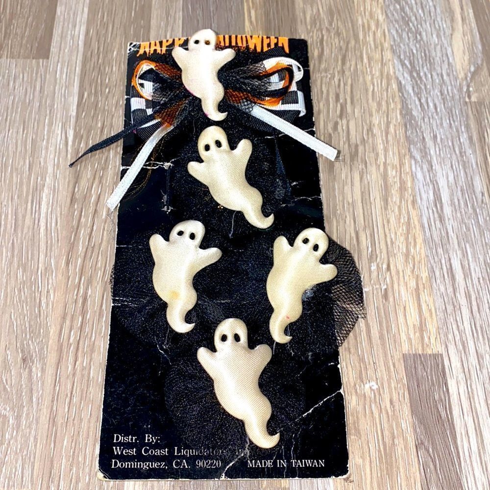 Halloween ghost button cover ups vintage sweater Halloween black and white - Picture 6 of 6